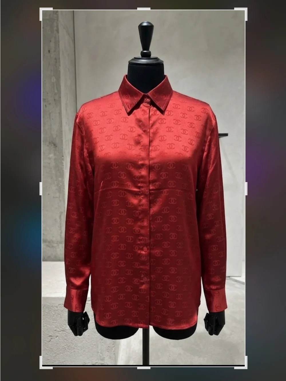 Brand New ! Red Satin Long-Sleeve woman’s Shirt